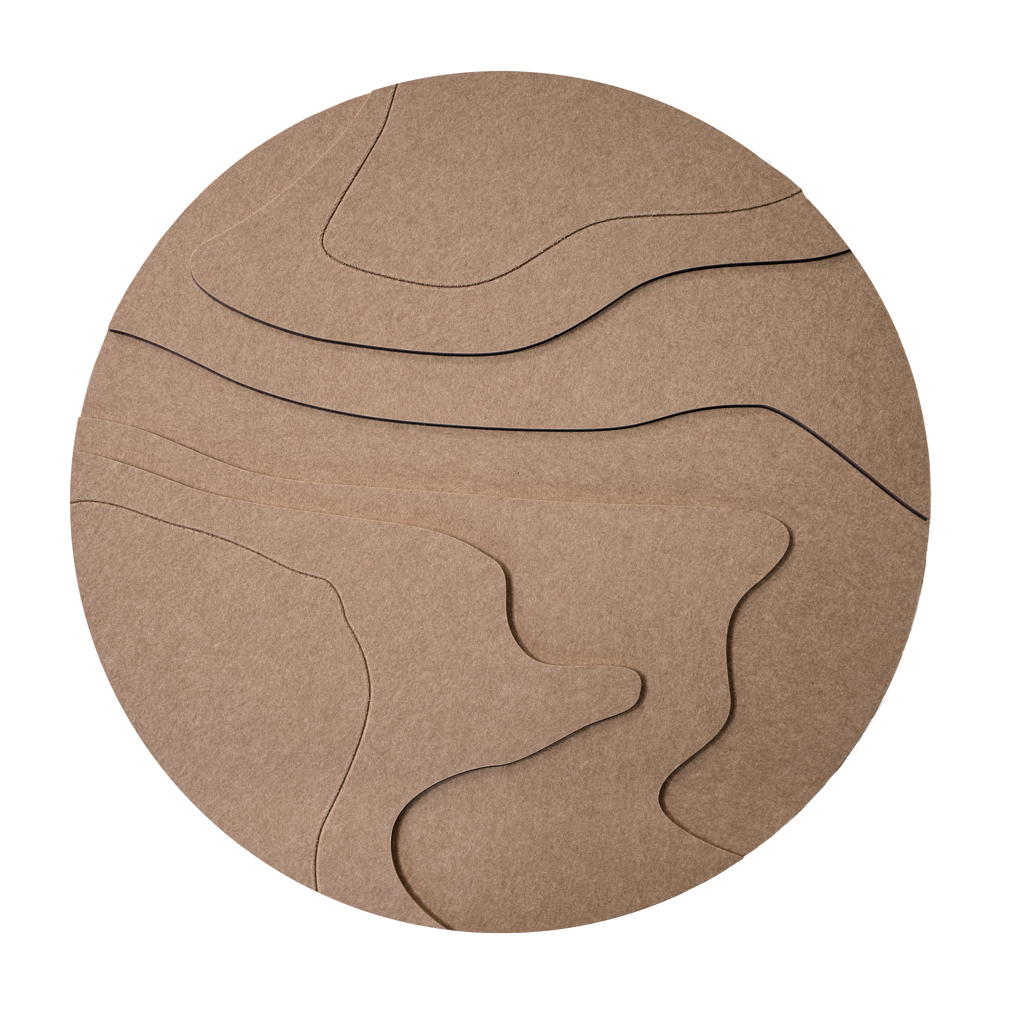 Contour Flow Walldecoration Wandkraft 74x74 cm Bruin