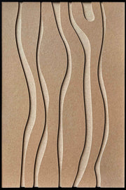 Décoration murale Wandkraft : décoration murale abstraite aux lignes ondulées et ombres sur texture brune, moderne et élégante pour les intérieurs contemporains. Pour un intérieur élégant