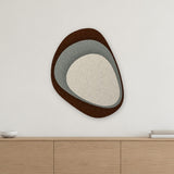 Stone Shield relief acoustique en feutre superposé, ambiance, coloris Kruidnagel-Mint-Kalksteen
