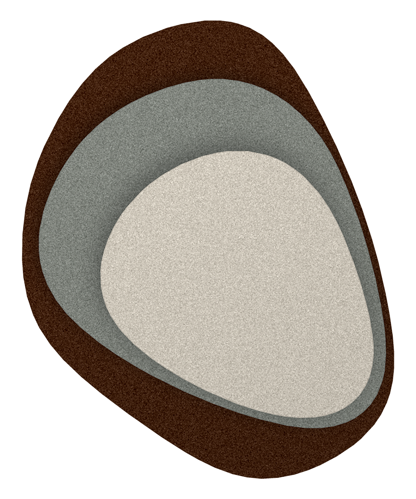 Stone Shield akoestisch reliëf in gestapeld vilt, vrijstaand, kleurkeuze Kruidnagel-Mint-Kalksteen