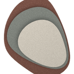 Stone Shield relief acoustique en feutre superposé, détouré, coloris Cacao-Mint-Ivoor