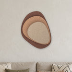 Stone Shield relief acoustique en feutre superposé, ambiance, coloris Cacao-Caramel-Zand