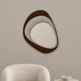 Stone Shield relief acoustique en feutre superposé, ambiance, coloris Kruidnagel-Warmgrijs-Kalksteen