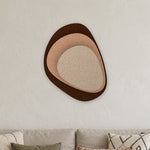 Stone Shield relief acoustique en feutre superposé, ambiance, coloris Kruidnagel-Caramel-Zand