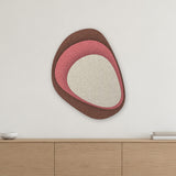 Stone Shield relief acoustique en feutre superposé, ambiance, coloris Cacao-Blush-Kalksteen