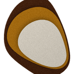 Stone Shield relief acoustique en feutre superposé, détouré, coloris Kruidnagel-Oker-Ivoor