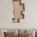 Step Tower relief acoustique en feutre superposé, ambiance, coloris Cacao-Caramel-Zand
