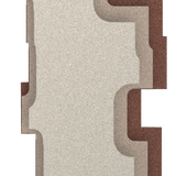 Step Tower relief acoustique en feutre superposé, détouré, coloris Cacao-Linnen-Ivoor