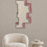 Step Tower relief acoustique en feutre superposé, ambiance, coloris Blush-Warmgrijs-Ivoor