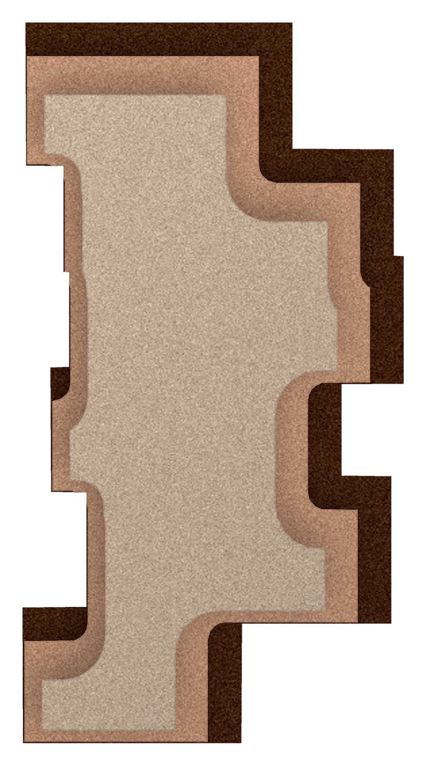 Step Tower relief acoustique en feutre superposé, détouré, coloris Kruidnagel-Caramel-Zand