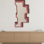 Step Tower relief acoustique en feutre superposé, ambiance, coloris Cacao-Blush-Kalksteen