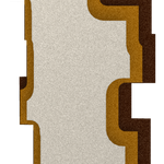 Step Tower relief acoustique en feutre superposé, détouré, coloris Kruidnagel-Oker-Ivoor