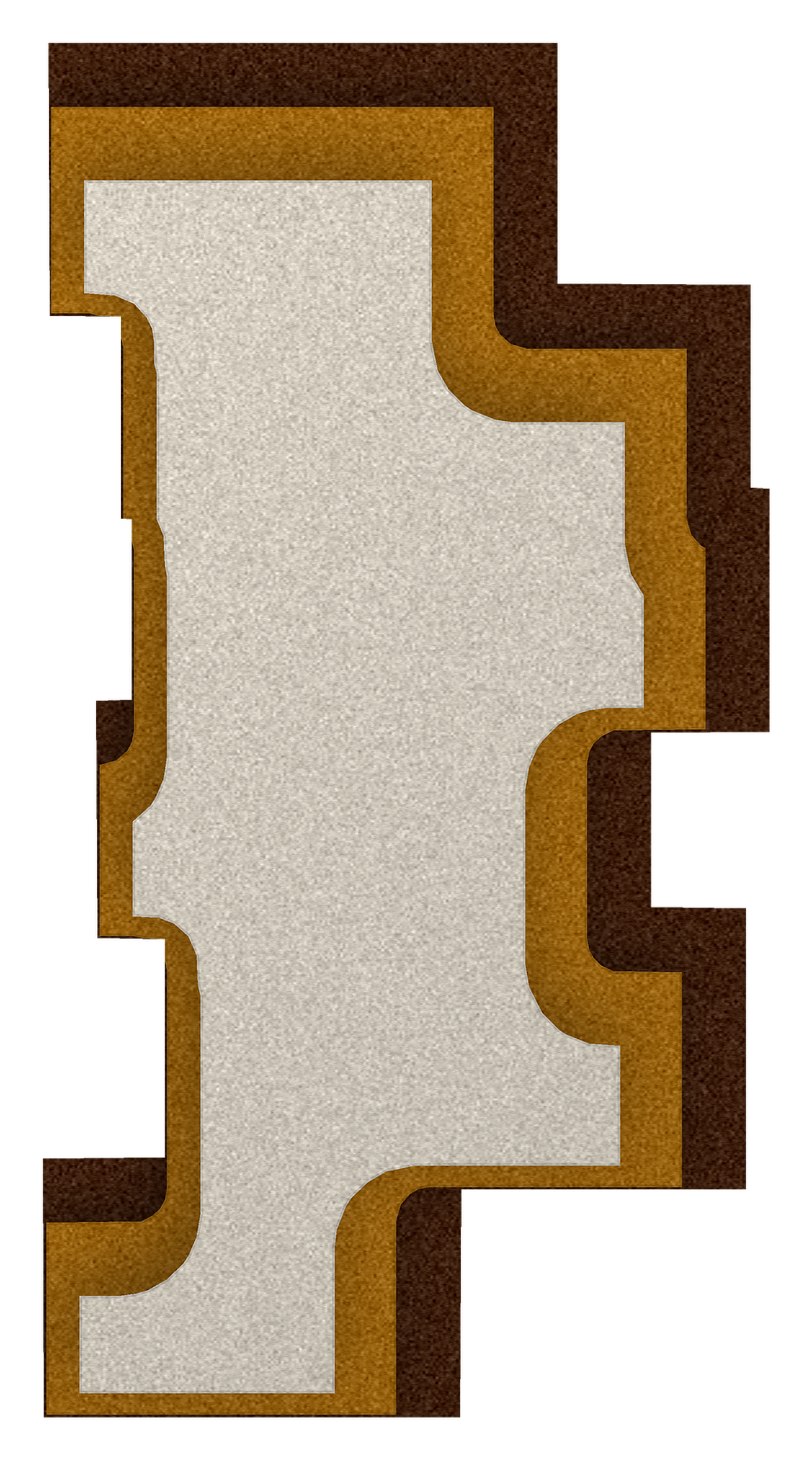 Step Tower relief acoustique en feutre superposé, détouré, coloris Kruidnagel-Oker-Ivoor
