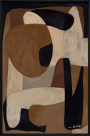 Wandkraft Wanddekoration: abstrakte Wandkunst mit organischen Formen in Braun, Schwarz und Creme, moderne Wanddekoration für jedes Interieur. Für ein stilvolles Interieur