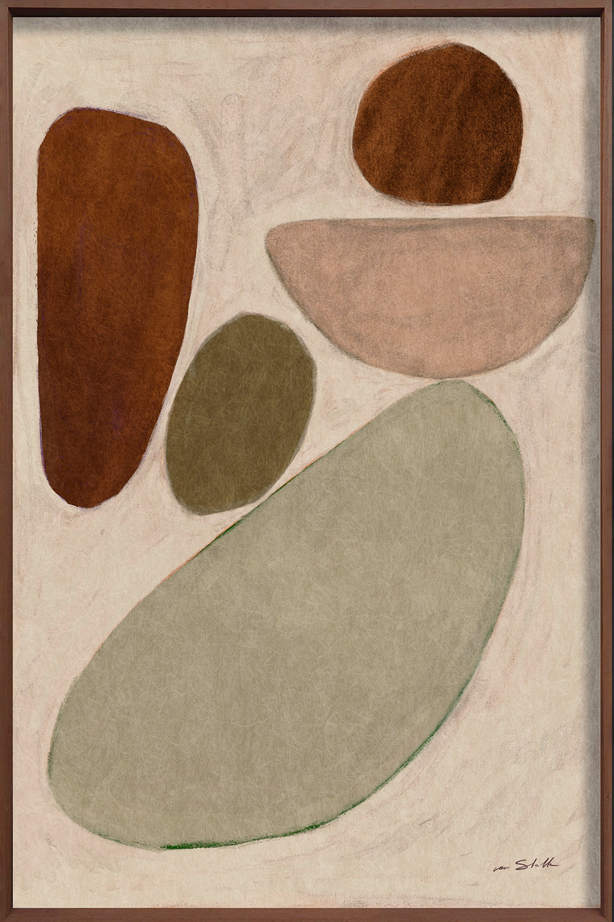 Hisui Walldecoration Wandkraft 80x120 Floater Frame Wenge