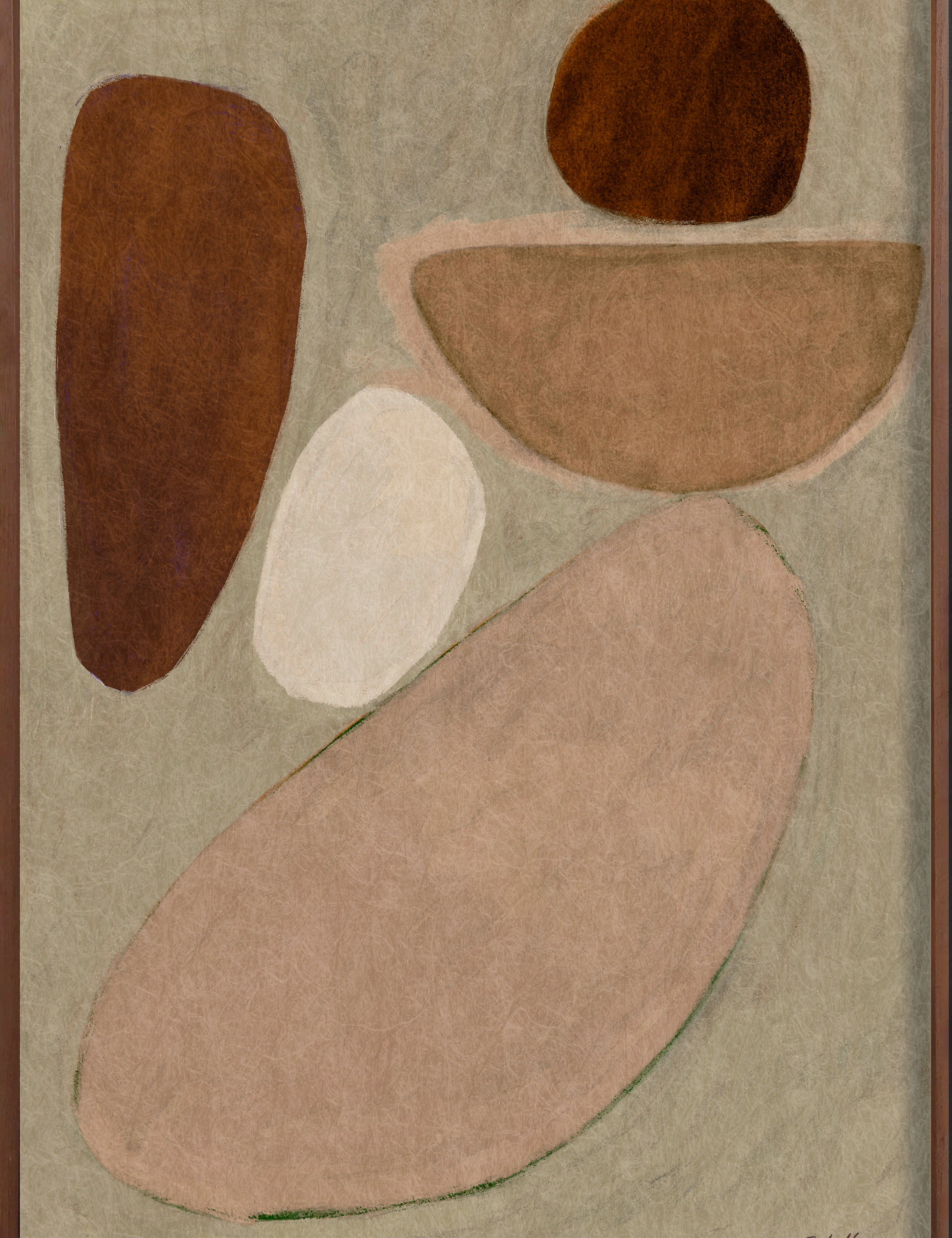 Kohaku Walldecoration Wandkraft 80x120 Floater Frame Wenge