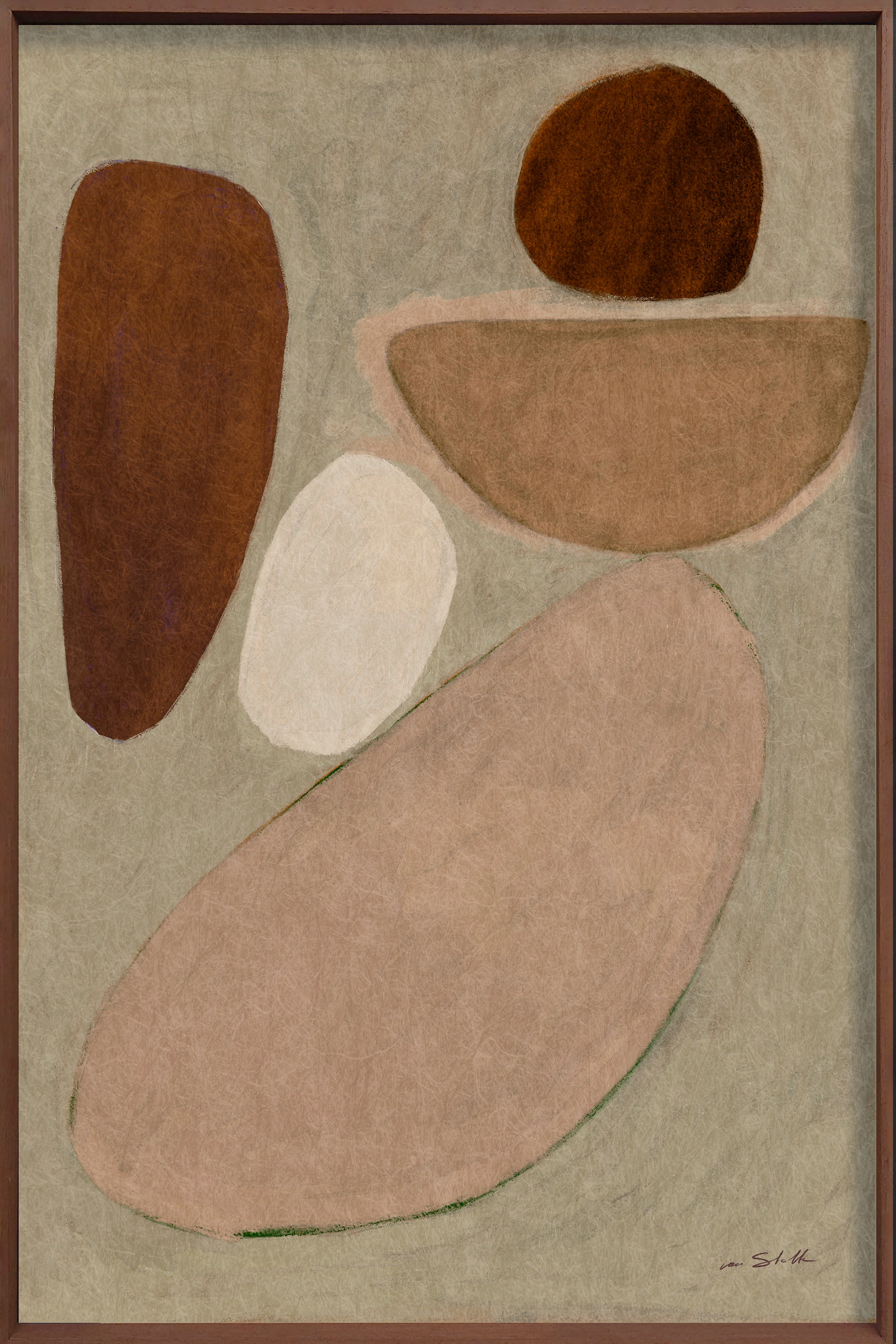 Kohaku Walldecoration Wandkraft 80x120 Floater Frame Wenge