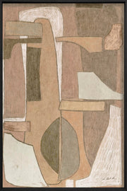 Wandkraft wanddecoratie: Abstracte wanddecoratie met beige, bruine en grijze vormen in moderne stijl; perfect voor elk interieur. voor een stijlvol interieur