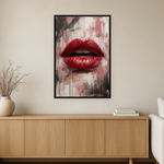 Scarlet Whisper van Wandkraft op canvas in zwarte baklijst, in een warm, licht interieur.
