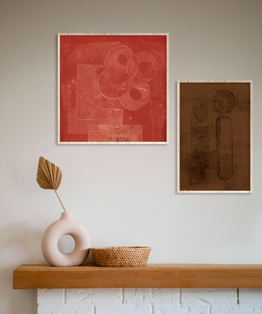 Mother and Child in brown Walldecoration Wandkraft