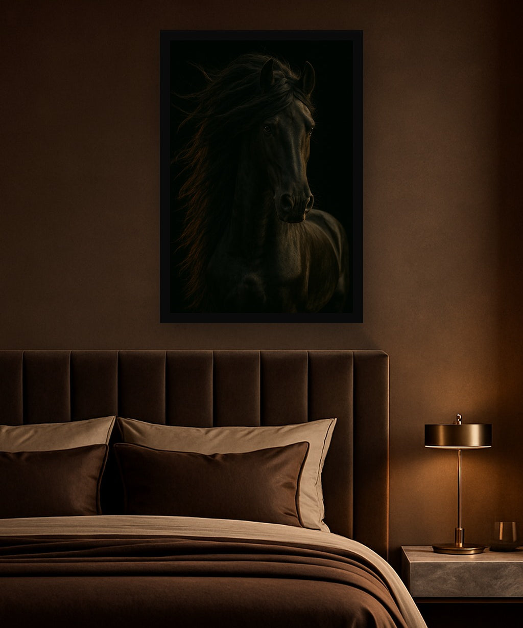 Shadow Mane interieur mockup met zwarte lijst