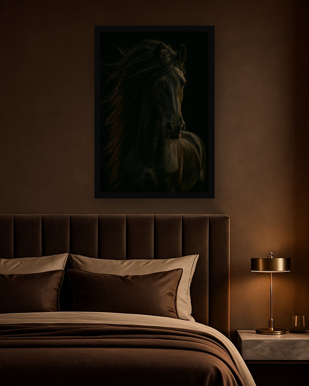 Shadow Mane interieur mockup met zwarte lijst