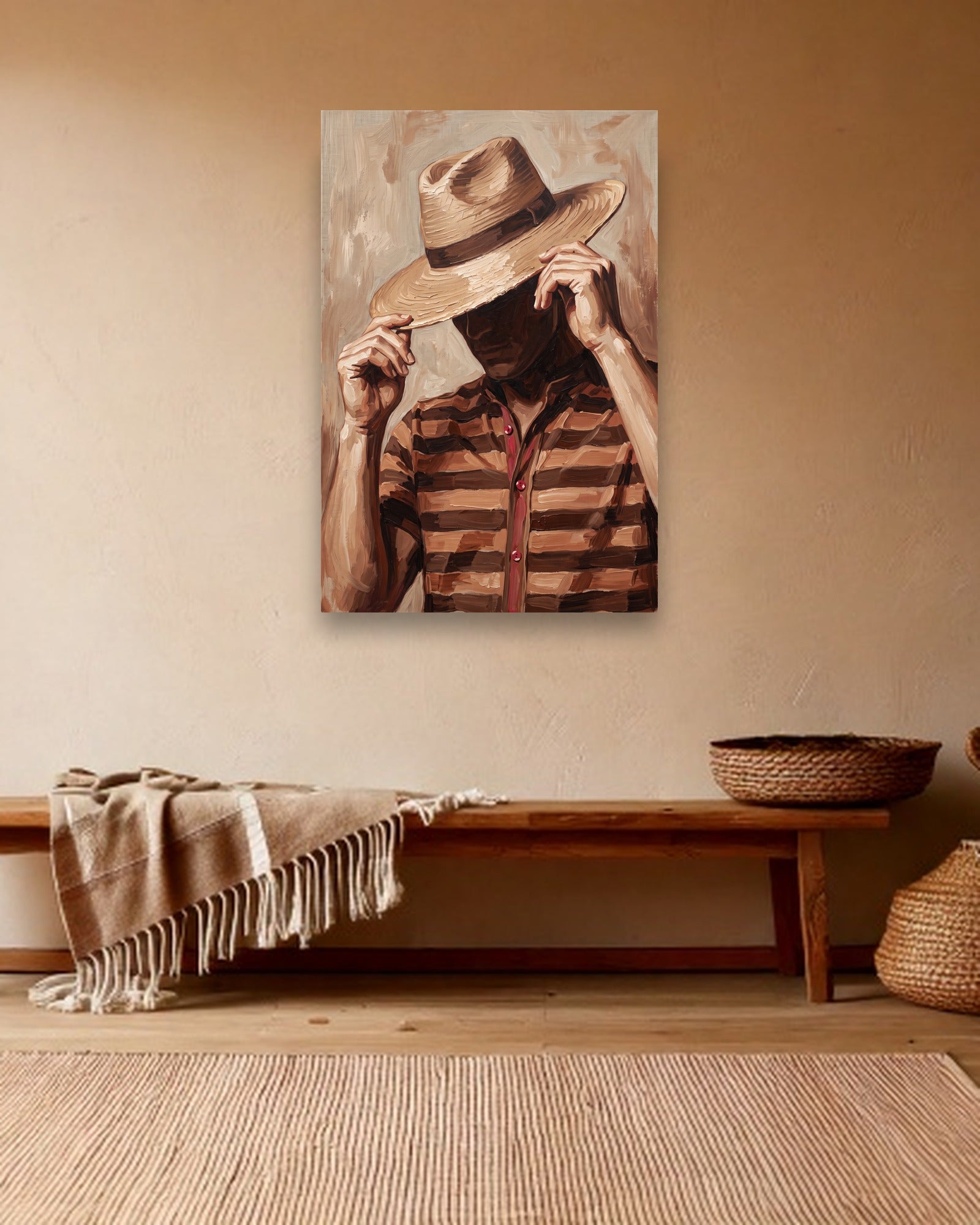 Shielded Brim Stimmungsbild ohne Rahmen im Boho Interieur
