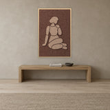 Shoulder Rest Cappuccino Filzpaneel mit Schattenfugenrahmen in Natur an der Wand in einem Japandi-Interieur