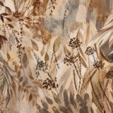 Prairie picturale d'herbes et de feuilles séchées terre de Sienne, caramel et crème, Wandkraft