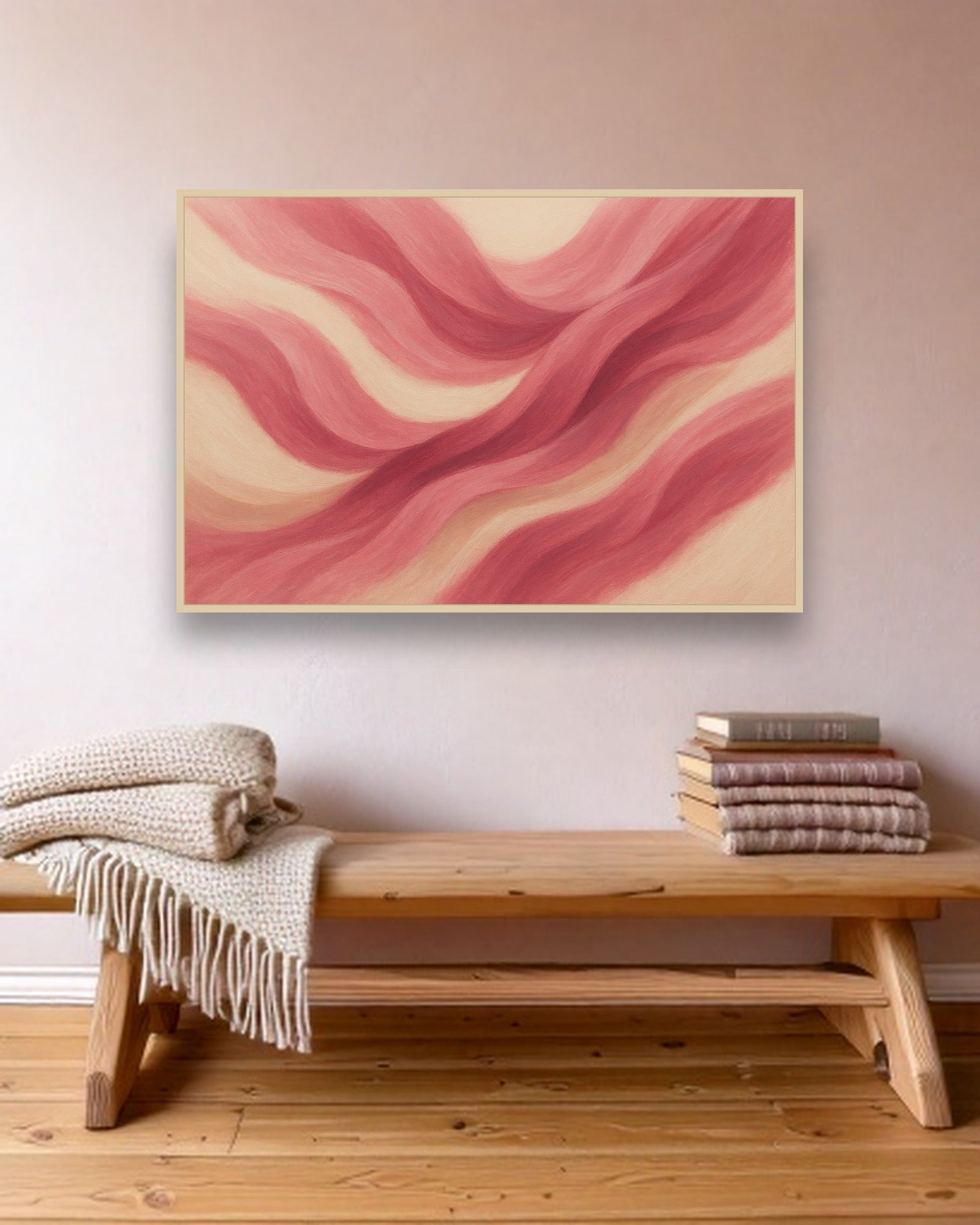 Silk Current sfeerbeeld met blanke houten lijst in Scandinavisch interieur