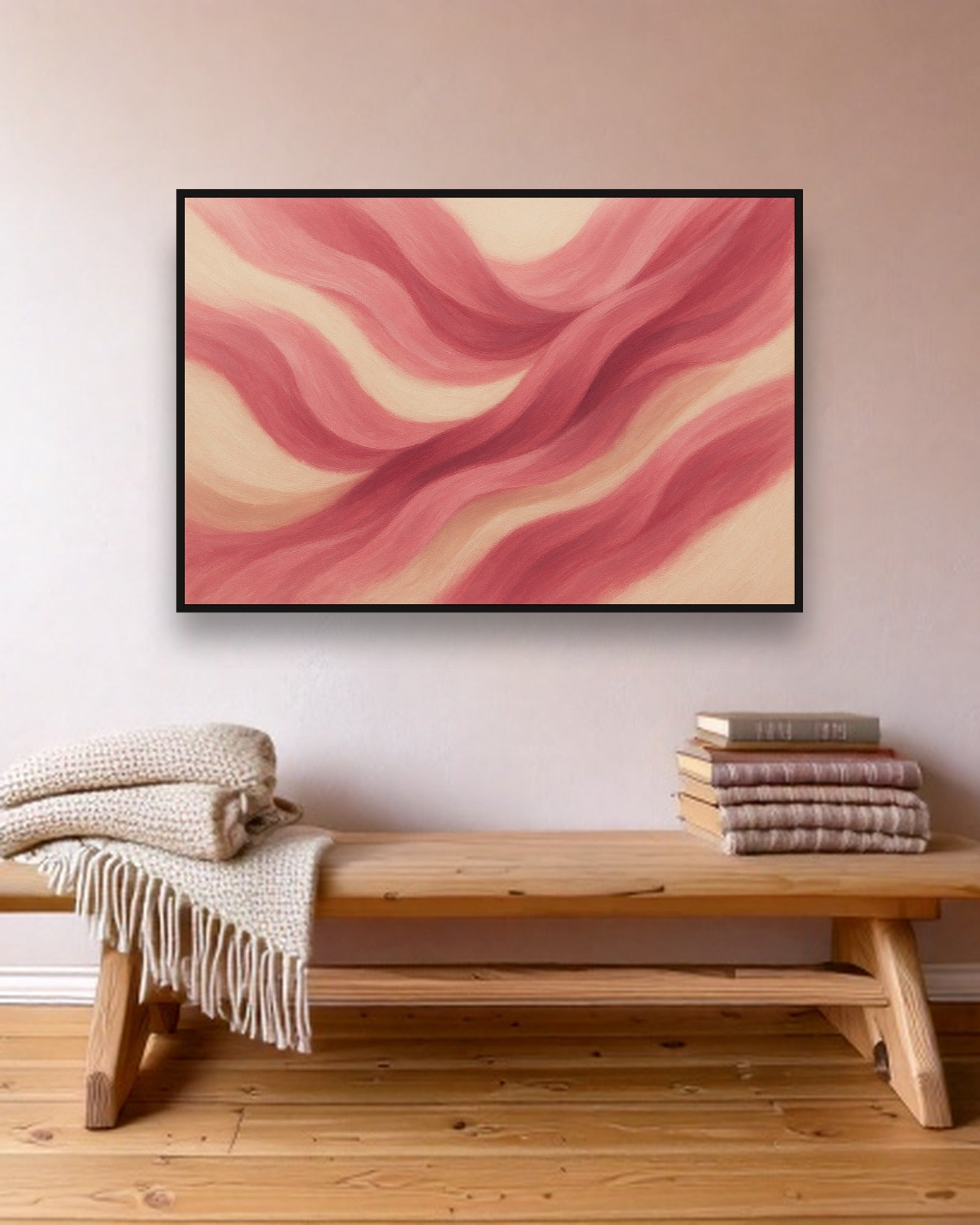 Silk Current sfeerbeeld met zwarte baklijst in Scandinavisch interieur