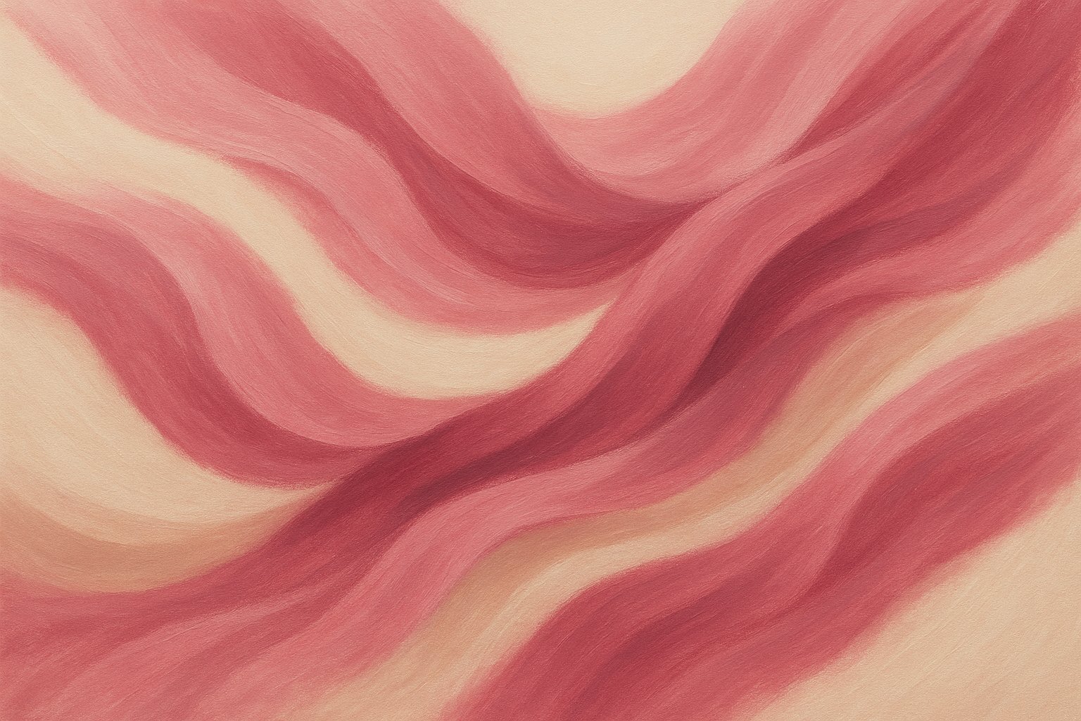 Silk Current - abstracte zijden golven roze wanddecoratie