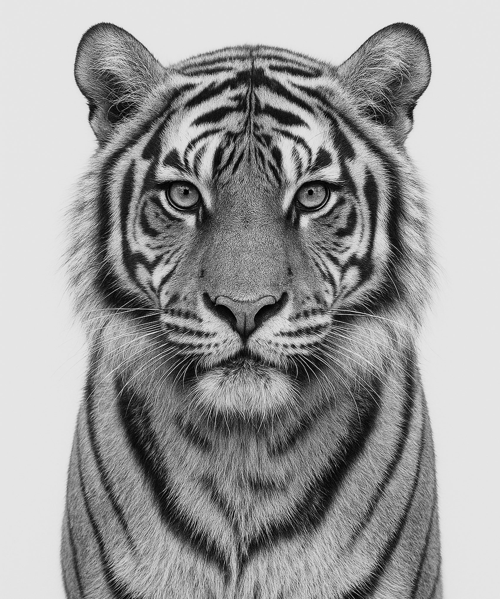 Silver Stripe - zwart-wit dierportret, Wandkraft