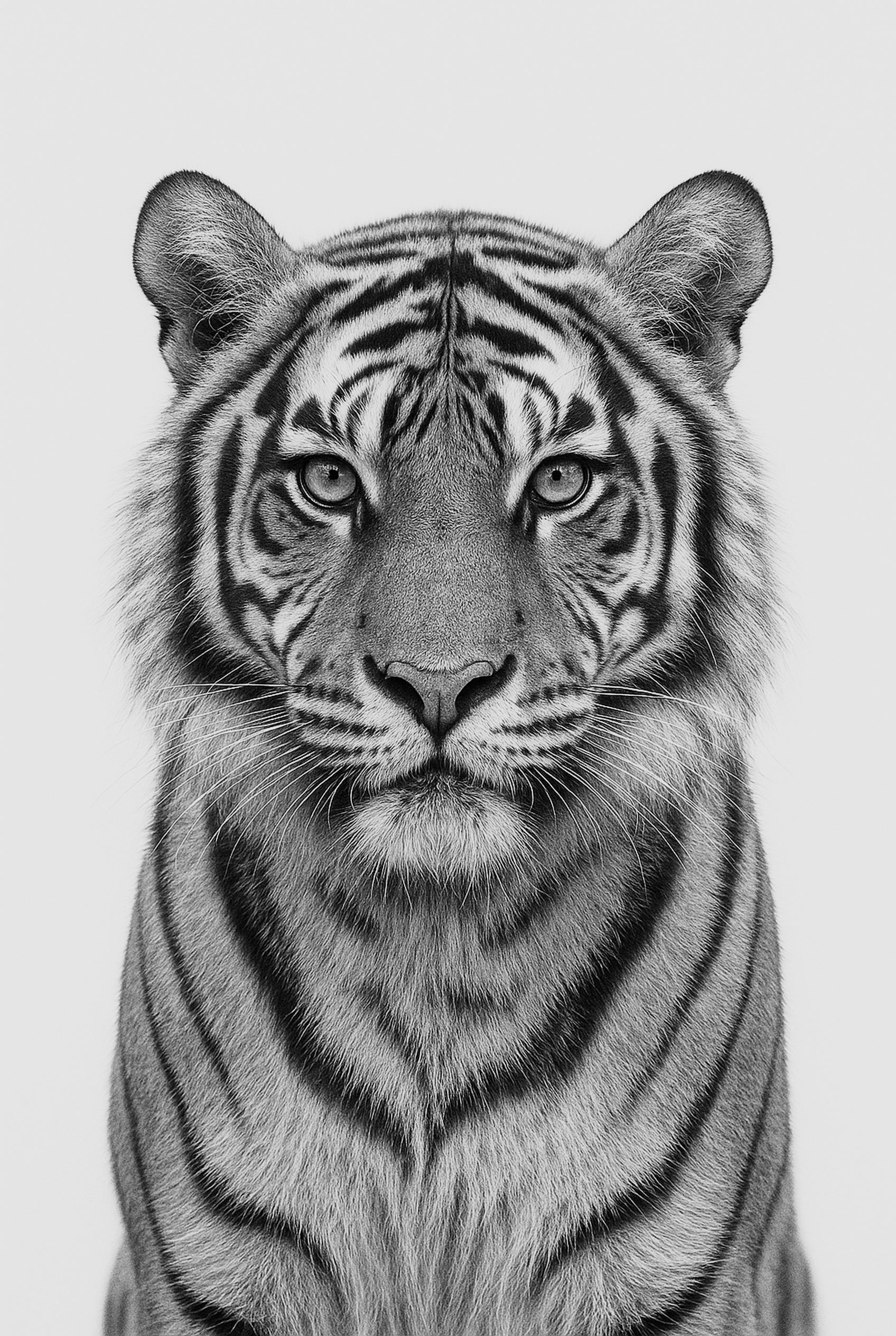Silver Stripe - zwart-wit dierportret, Wandkraft