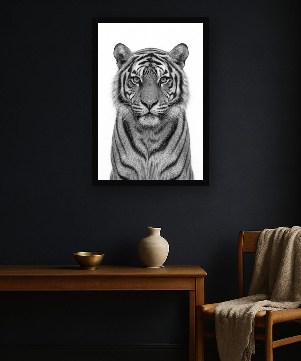 Silver Stripe interieur mockup met zwarte lijst