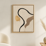 Single Thread van Wandkraft op canvas in blanke baklijst, in een licht Scandinavisch interieur.