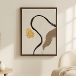 Single Thread van Wandkraft op canvas in wenge baklijst, in een licht Scandinavisch interieur.