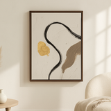Single Thread van Wandkraft op canvas in wenge baklijst, in een licht Scandinavisch interieur.
