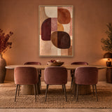Soft Geometry sfeerbeeld met baklijst in naturel hout in een eetkamer