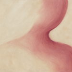 Soft Turn - abstracte schouderstudie roze wanddecoratie