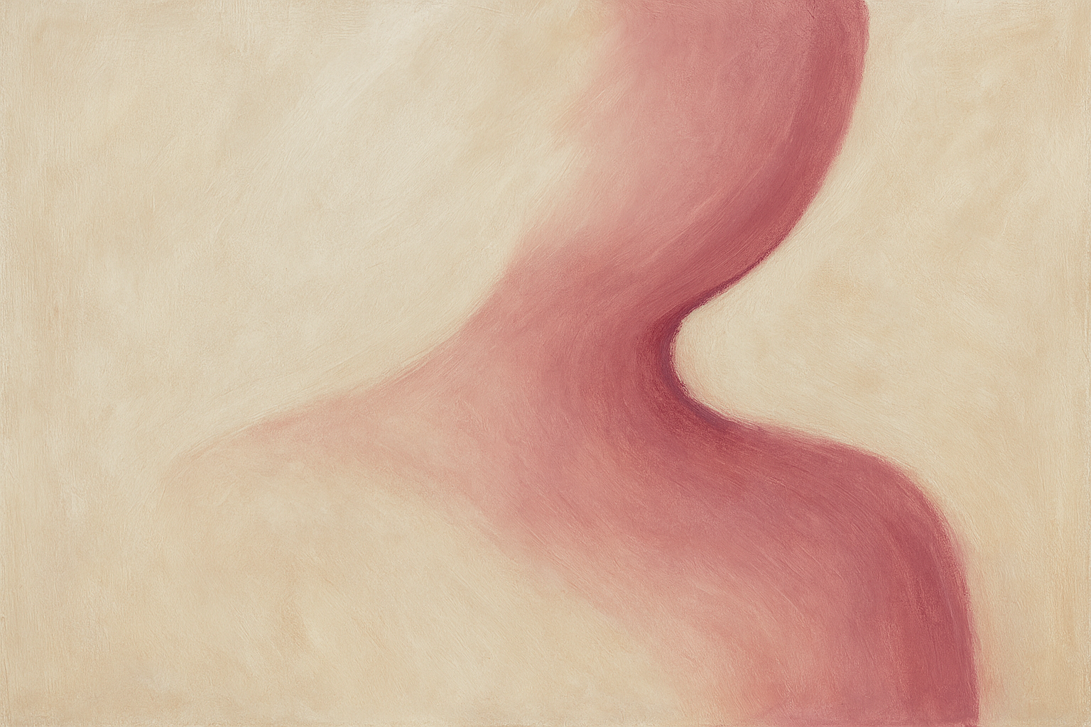 Soft Turn - abstracte schouderstudie roze wanddecoratie