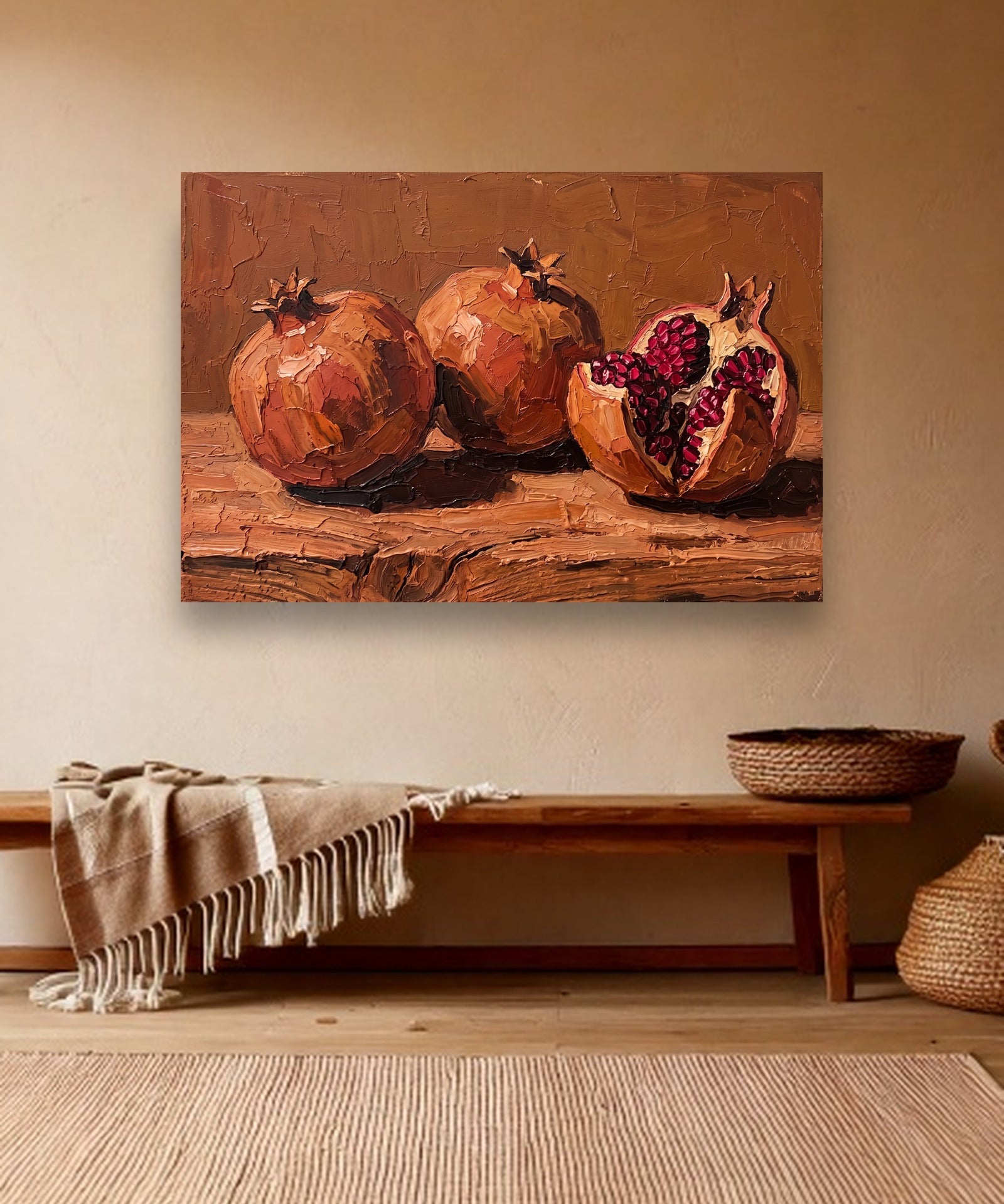 Split Pomegranate sfeerbeeld zonder lijst in bohemien interieur