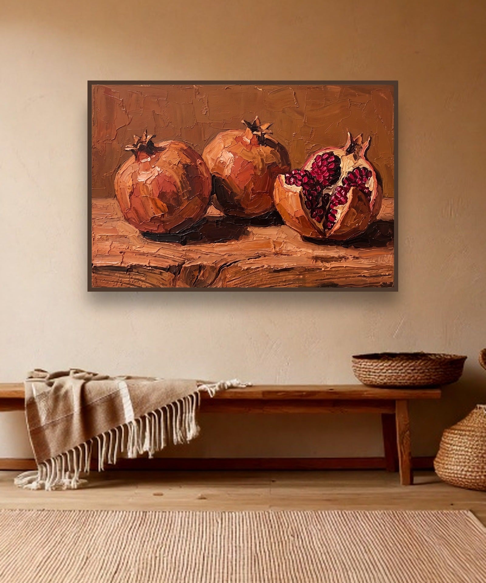 Split Pomegranate sfeerbeeld met kastanjebruine (wenge) baklijst
