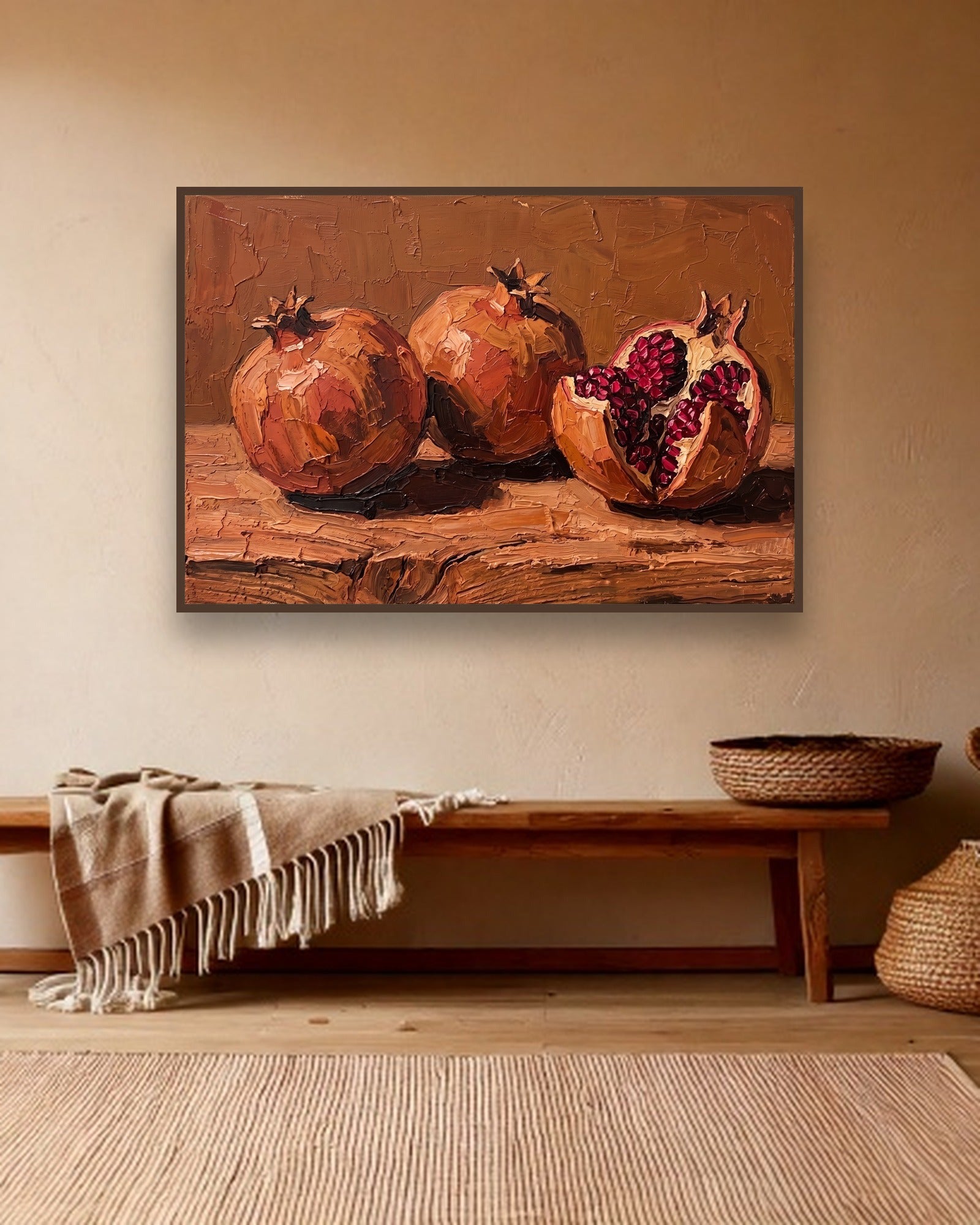 Split Pomegranate sfeerbeeld met kastanjebruine (wenge) baklijst