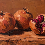 Split Pomegranate - granaatappels stilleven, Wandkraft