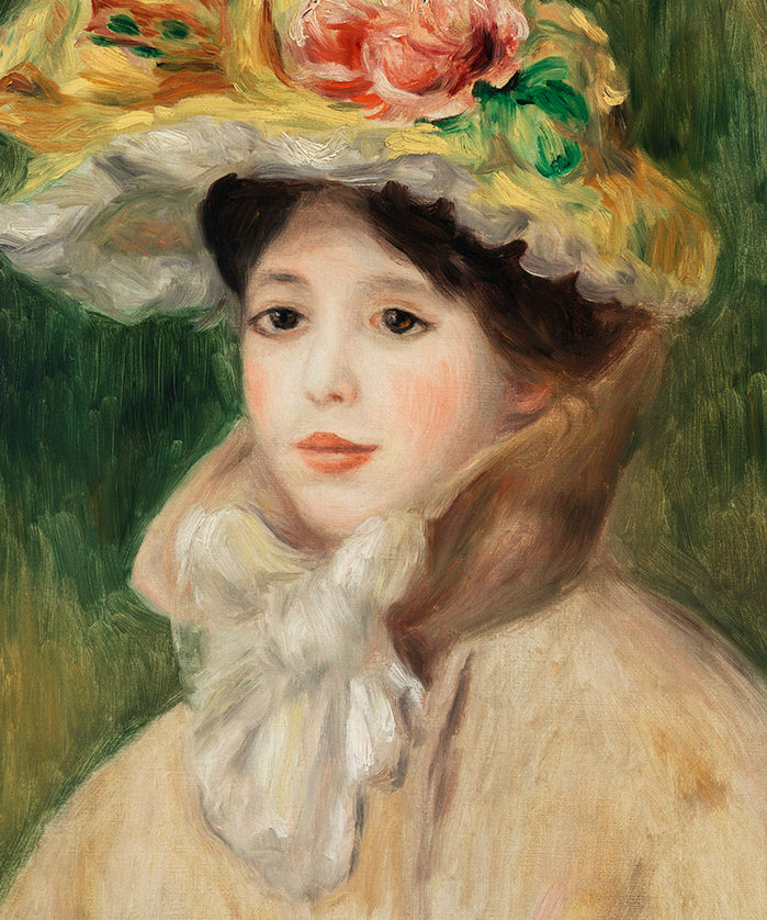 Lady with Hat by Pierre Auguste Renoir Walldecoration Wandkraft 70x118 cm