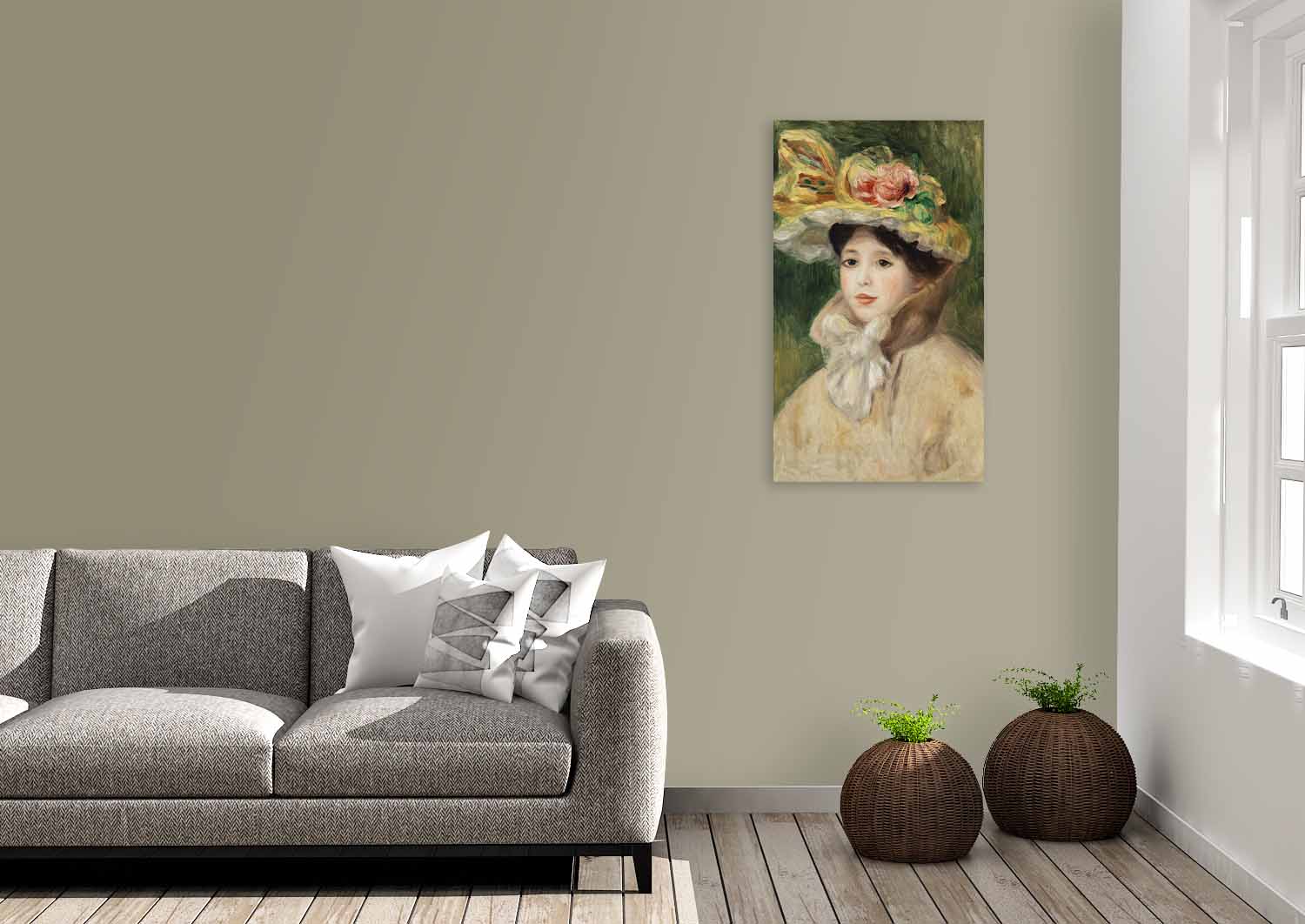 Lady with Hat by Pierre Auguste Renoir Walldecoration Wandkraft