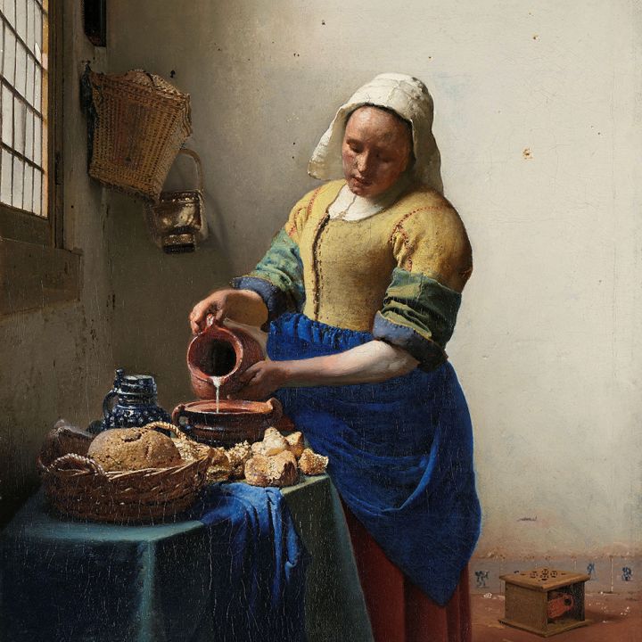 The Milkmaid by Johannes Vermeer Walldecoration Wandkraft 74x74 cm