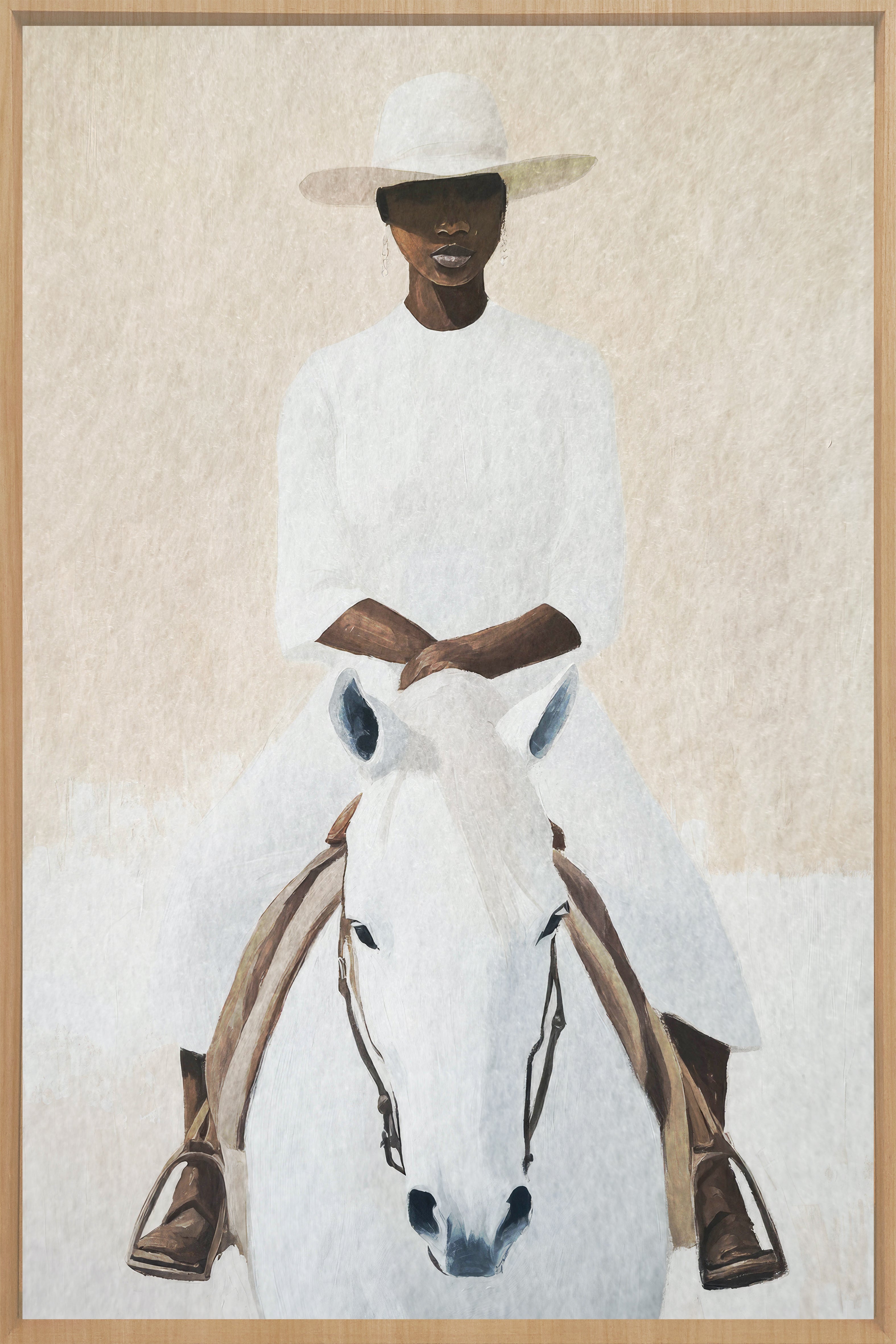 Equestrian Grace Walldecoration Wandkraft 80x120 cm Baklijst Blank