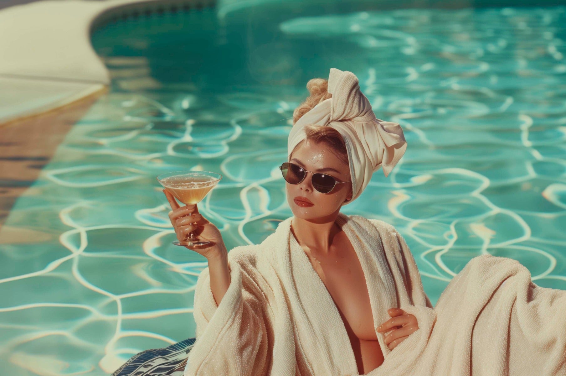 Luxury at the Pool Walldecoration Wandkraft 98x48 cm